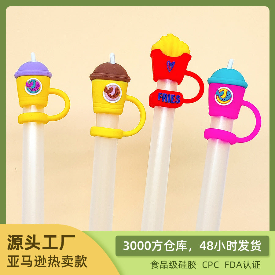 Wholesale 20pcs Coffee straw caps food grade silicone straw caps